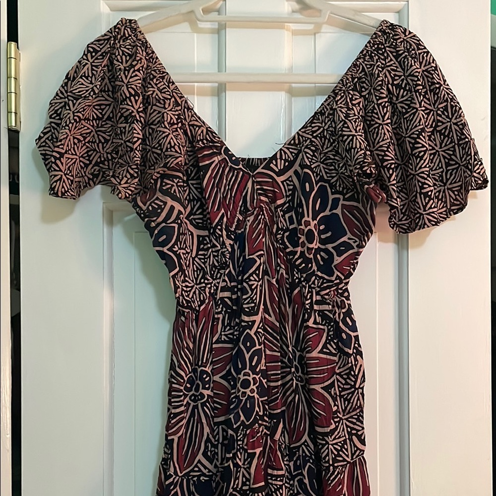 Angie Black and Red Floral Maxi Dress